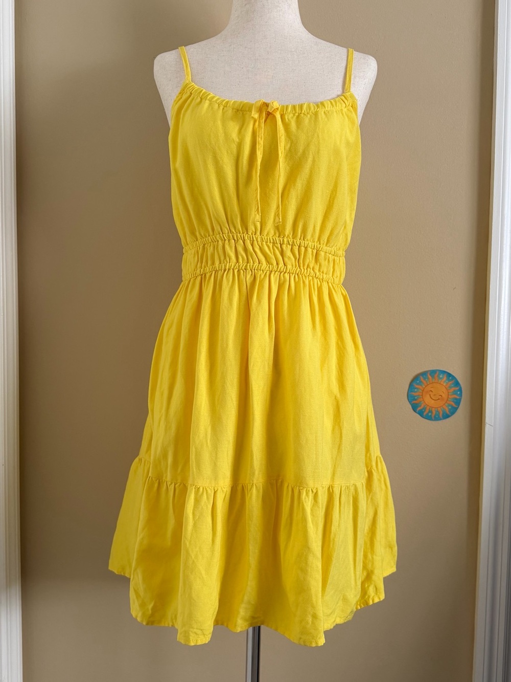 Linen Blend Dress by Loft w/ Adjustable Straps Size: Small Petite